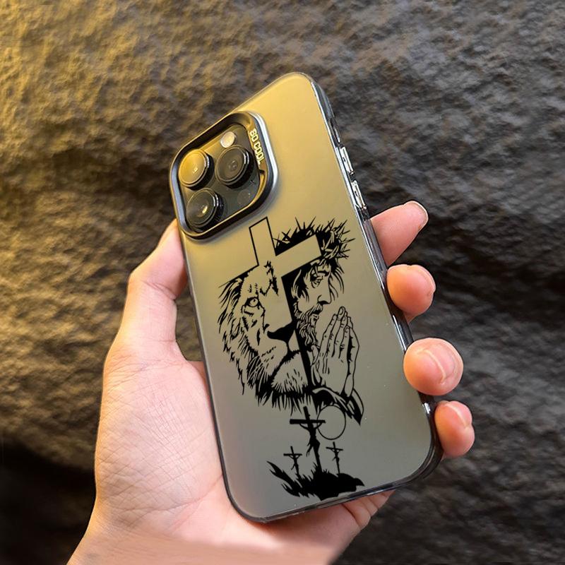 Case for Xiaomi Note 14 12 13 11 10 Pro Plus 5G 10S 11S 12S Cross Pattern Bicolor Lion Phone Cover For Redmi 12 12C 13C 14C 4G