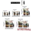 Set Of 2 Flat Printing Curtains Without Rod Country Chapel Popular Print Versatile Fabric Decorations Made Polyester