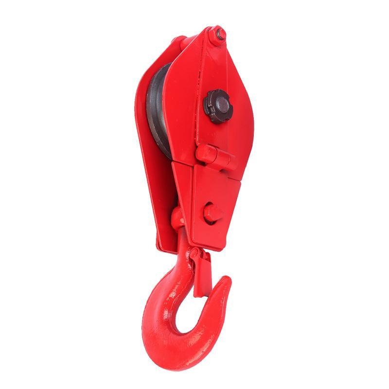 Heavy Duty Red Lifting Pulley High Load Capacity Light Weight Rust Resistant for Garage Workshop Goods Hoisting Work