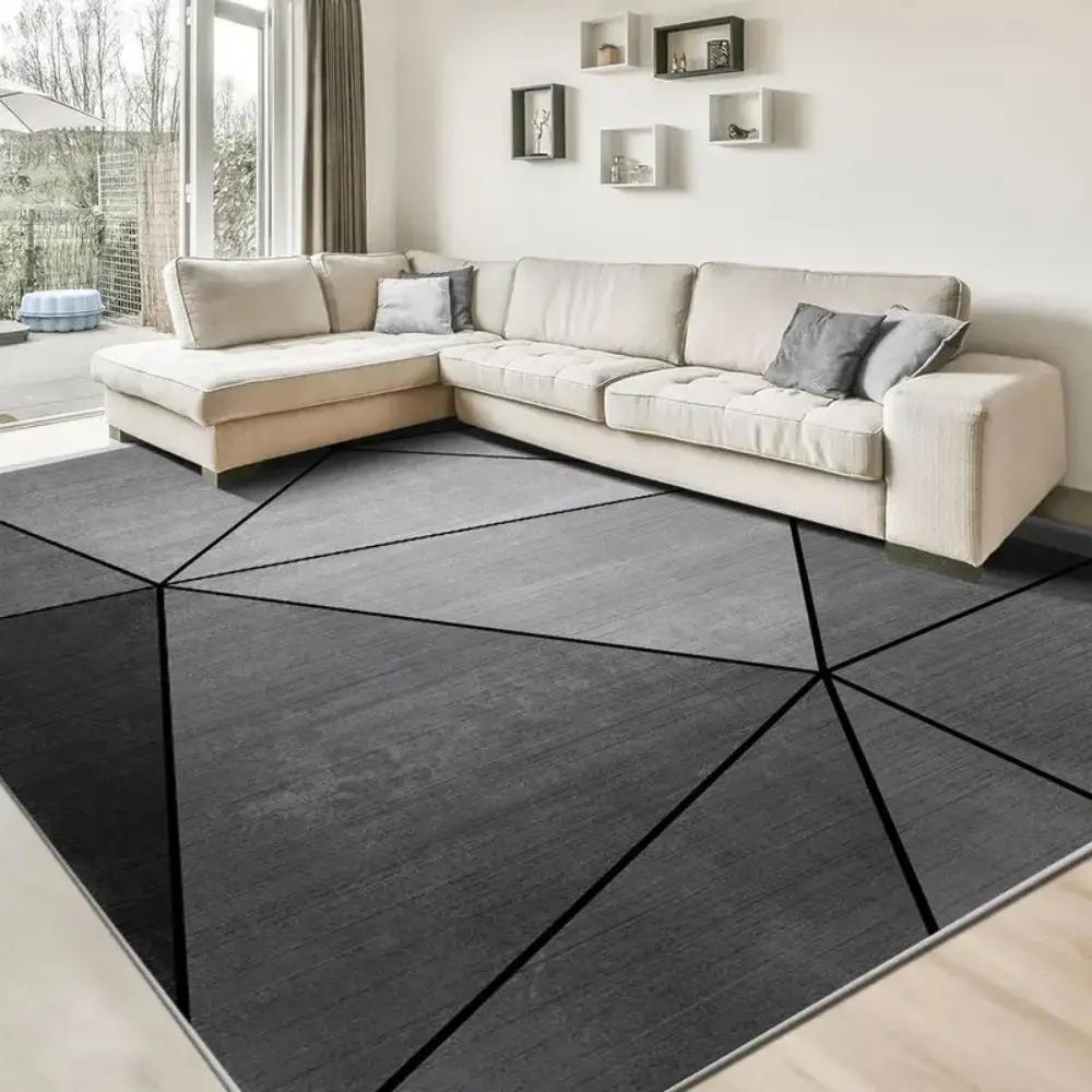 Leichter Luxus Geometrischer Teppich Fleckenresistent Und Pflegeleicht Wohnzimmer Fußmatte Schlafzimmer Bereichsteppich Heimdekoration