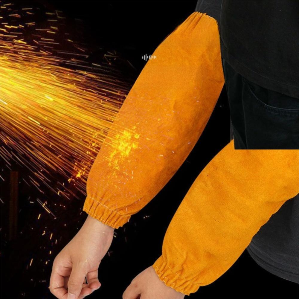 Soft Arm Protection Sleeves Cowhide Leather Welding Work Sleeve Welding Supplies
