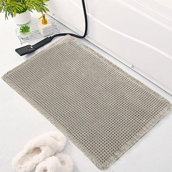 Covoraș de podea absorbant rapid, îngroșat, cu uscare rapidă, textura 3D, antiderapant, fund, care captează murdăria, covor de intrare multifuncțional pentru baie, duș, chiuvetă, bucătărie, covor