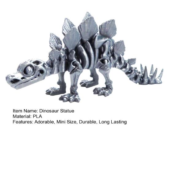 3D Printed Dinosaur Statue Stegosaurus Ornament with Flexible Joints Dinosaur Figurine Photography Prop Desktop Decoration