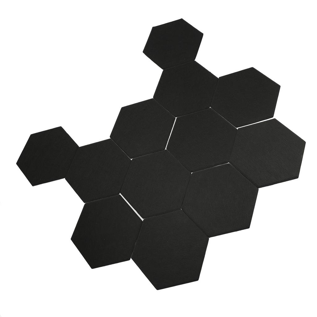 12Pcs Hexagon Acoustic Panel Polyester High Density Sound Absorbing Panel Sound Proof Insulation Beveled Edge Panel for