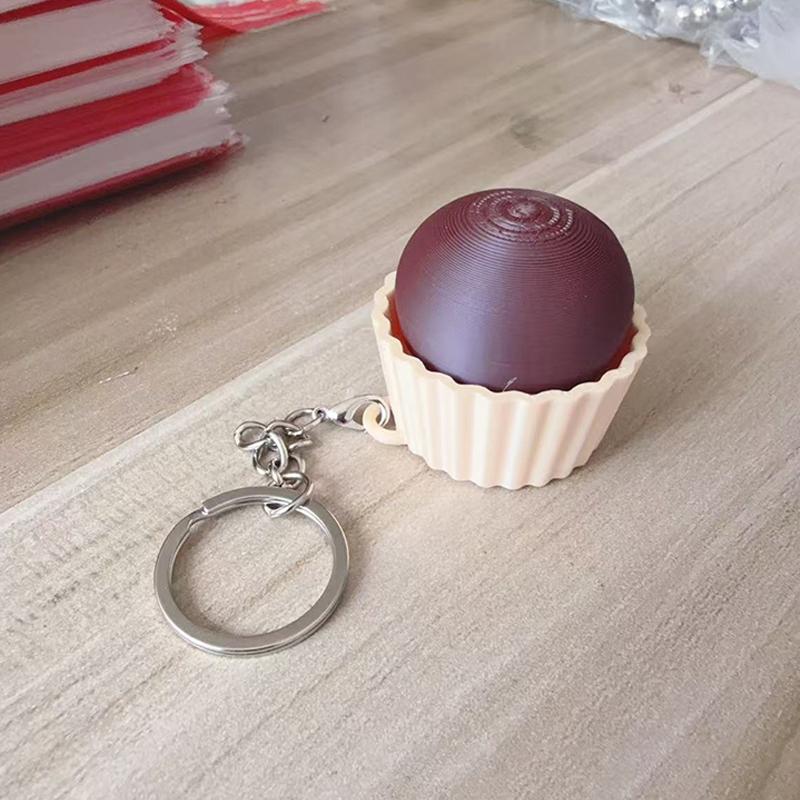 Chocolate Shape Keyboard Keychain Tactile Squeeze Fidget Toy Stress Relief Antistress Sensory Gadget for Adult Restlessness Relief