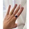 Chic Geometric 15MM Stainless Steel Gold Color Rings for Women, Girls Birthday Party Statement Gift To Her Metal Jewelry