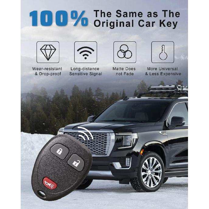 2-Pack Key Fob Replacement for Chevy Silverado 1500 2500 3500,Traverse Tahoe Equinox Suburban,GMC Acadia Savana Sierra Yukon, Buick Enclave, Saturn