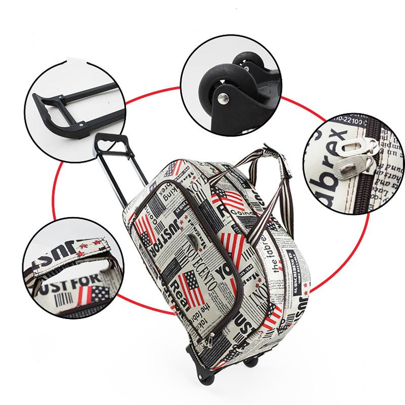 Women Travel Bag Student Luggage Bag Large Capacity Handbag Suitcase On Wheels Light Trolley Bags CLE