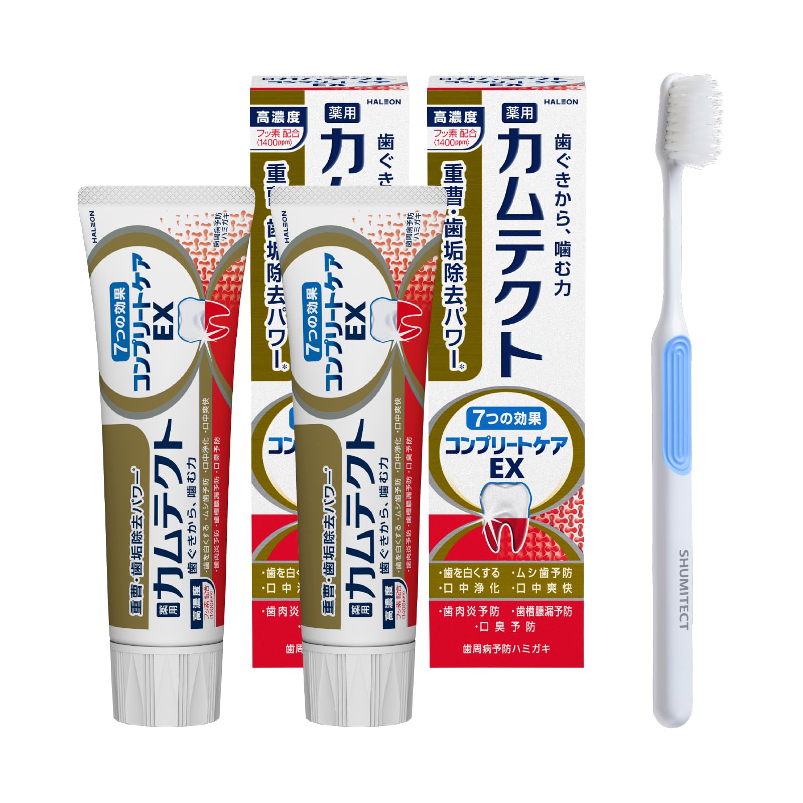 

Camtect Complete Care EX [quasi-drug] Toothpaste for preventing periodontal disease (gingivitis and pyorrhea) 105g x 2 bottles + Shumitect