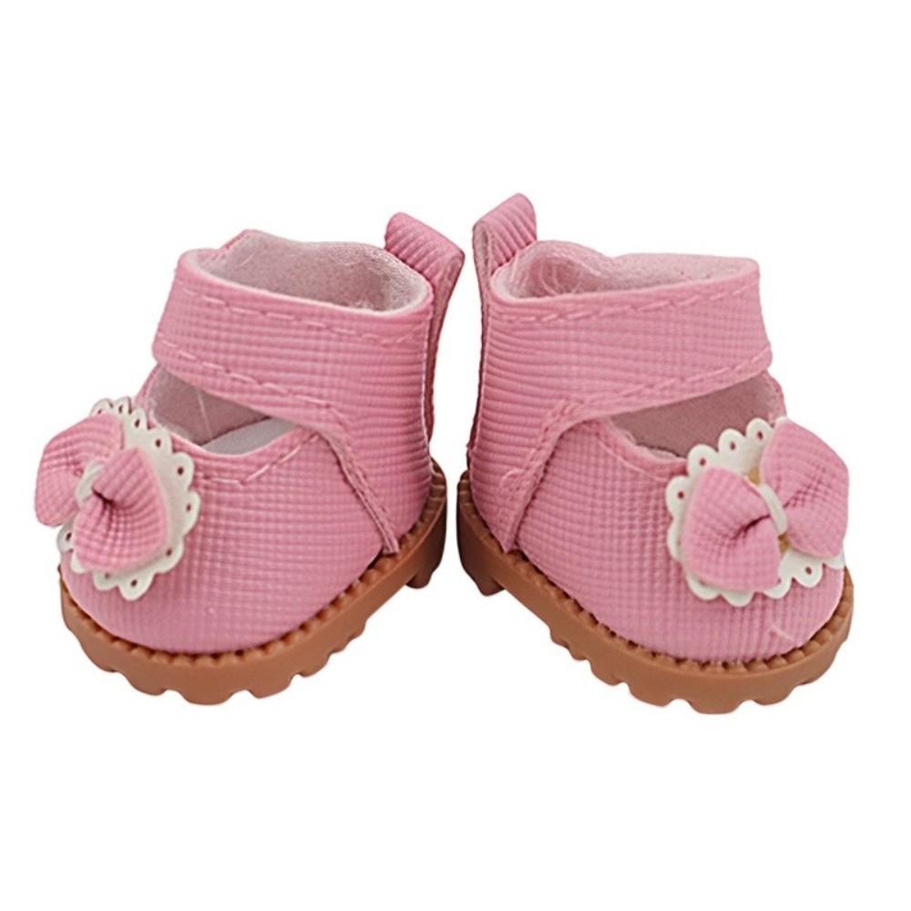 Accessories 3.5*2.3cm Doll Shoes PU Material Leather Material Leather Shoes 17cm Size Bow Tie Design Doll Shoes Gift