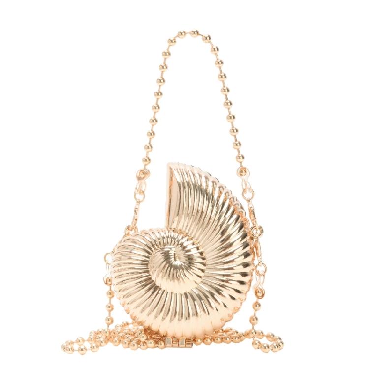 Womens Conch Shape Purse Elegant Acrylic Evening Bag with Chain Strap Crossbody Shoulder Small Handbag for Wedding Party