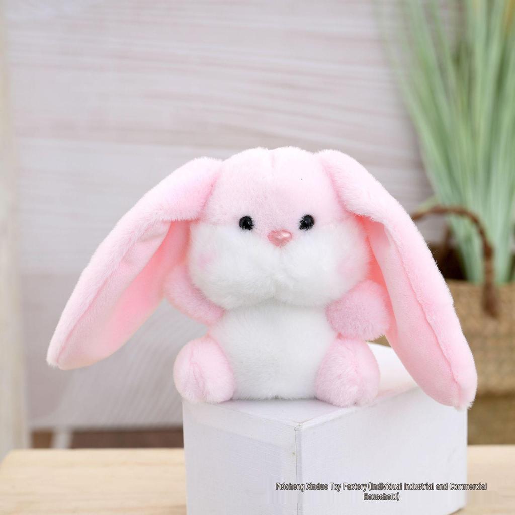 Adorable Long-Eared Rabbit Plush Keychain: Girls' Backpack Decoration & Small Animal Souvenir