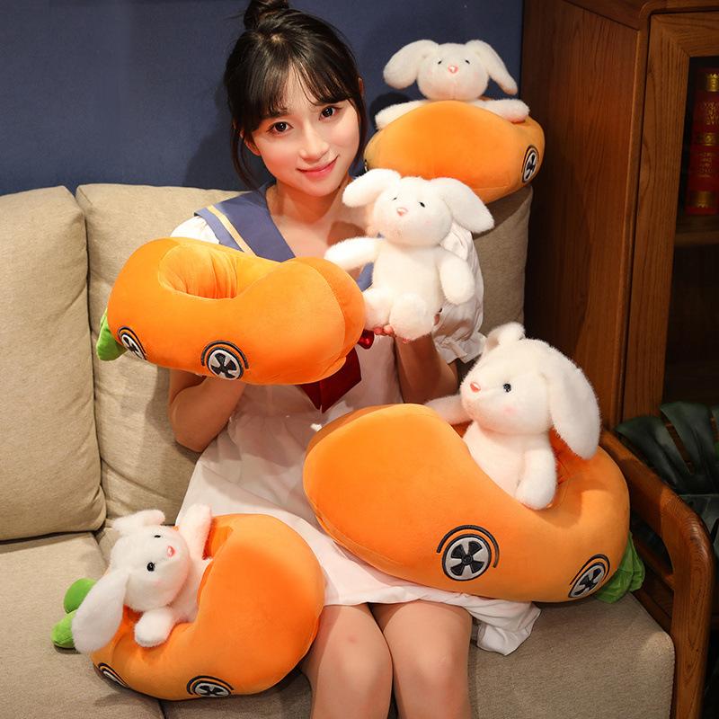 Creative car radish rabbit doll plush toy little white rabbit doll children's rag doll girl birthday gift