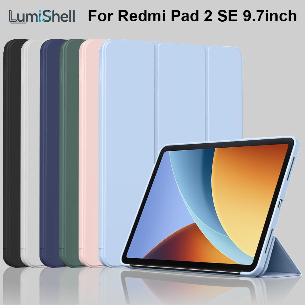Hülle Für Xiaomi Redmi Pad 2 SE 9.7" 2026 PU-Leder Weiche Silikon-Rückseite Faltständer Magnetische Auto-Schlaf / Aufwachfunktion