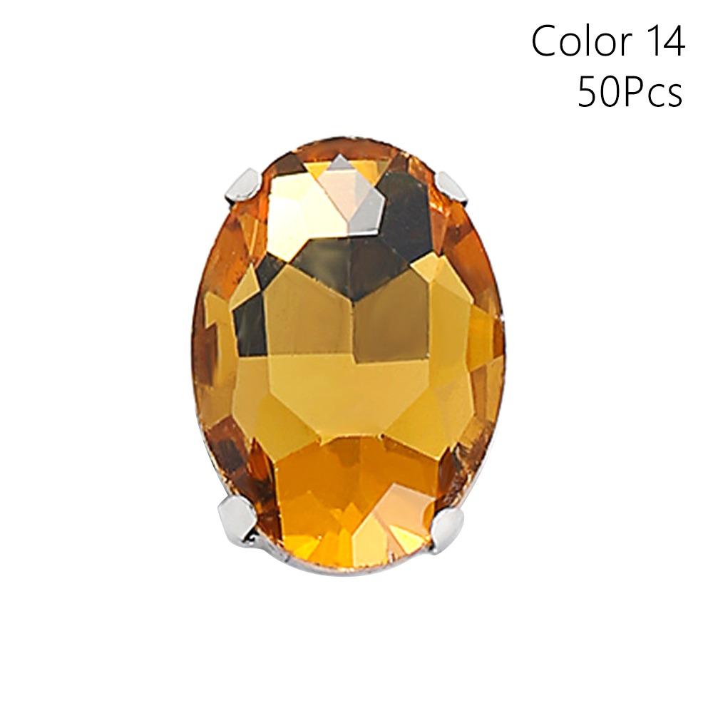 50Pcs/Pack With Silver Claw Glitter Sewing Rhinestones Sew On Diamond Beads Ornament  For Needlework