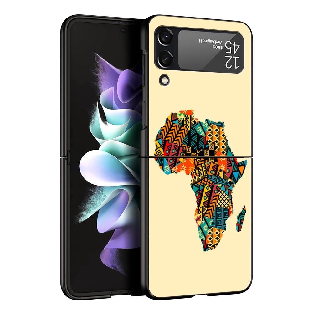 Карта Африки География Расписной Чехол для Телефона Для Samsung Galaxy Z Flip 6 5 4 3 Чехол Для Samsung Z Flip3 Flip4 Flip5 Жесткая Поликарбонатная Крышка