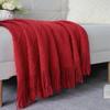 Nordic Knit Throw Blanket Sofa Bed Office Cozy Winter Warm Acrylic Shawl With Fringe