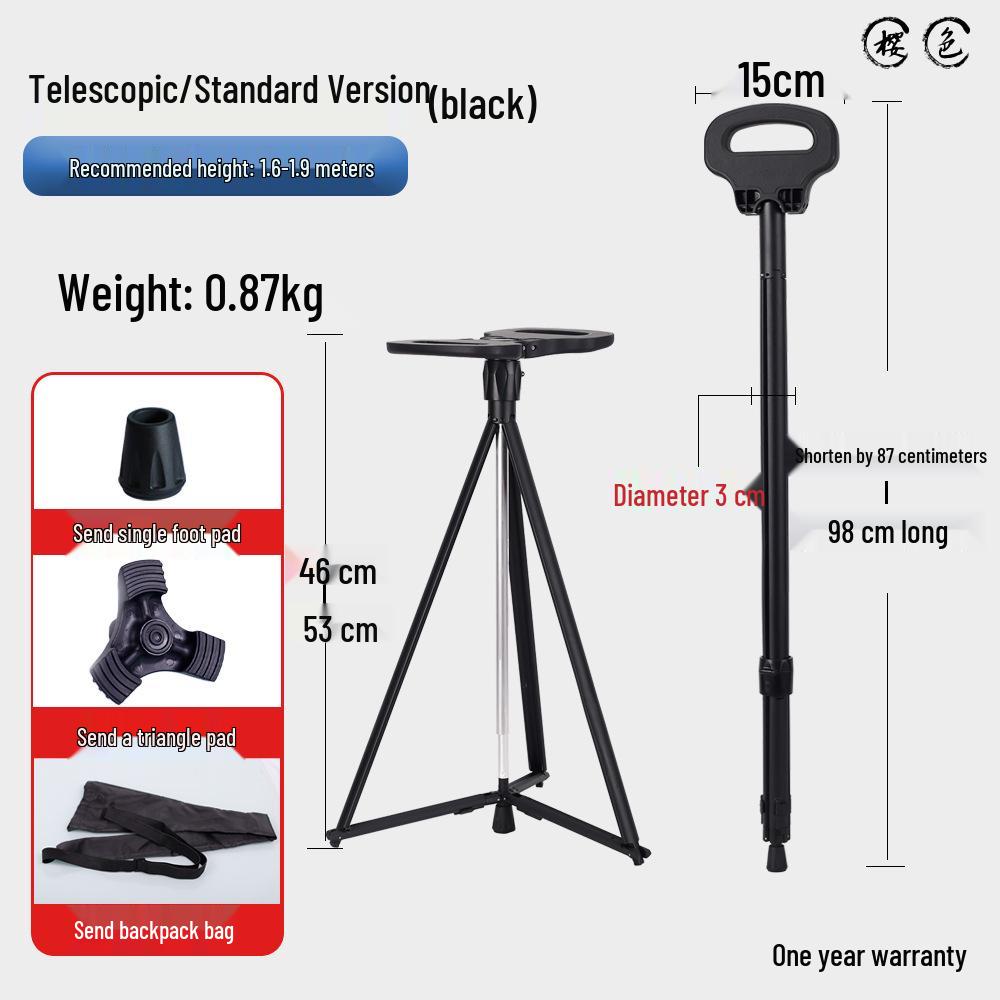 Compact Aluminum Trekking Pole: Outdoor Foldable, Multi-Functional, for Climbing and Hiking.