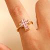 Anello in Rame Regolabile con Croce in Zirconia Colorata - Moda Lusso da Donna