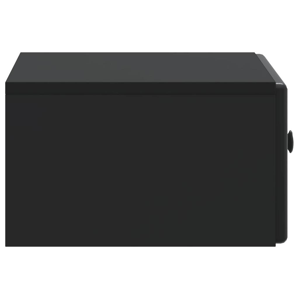 Wall Mounted Nightstand Black 49 X 34.5 X 20 Cm