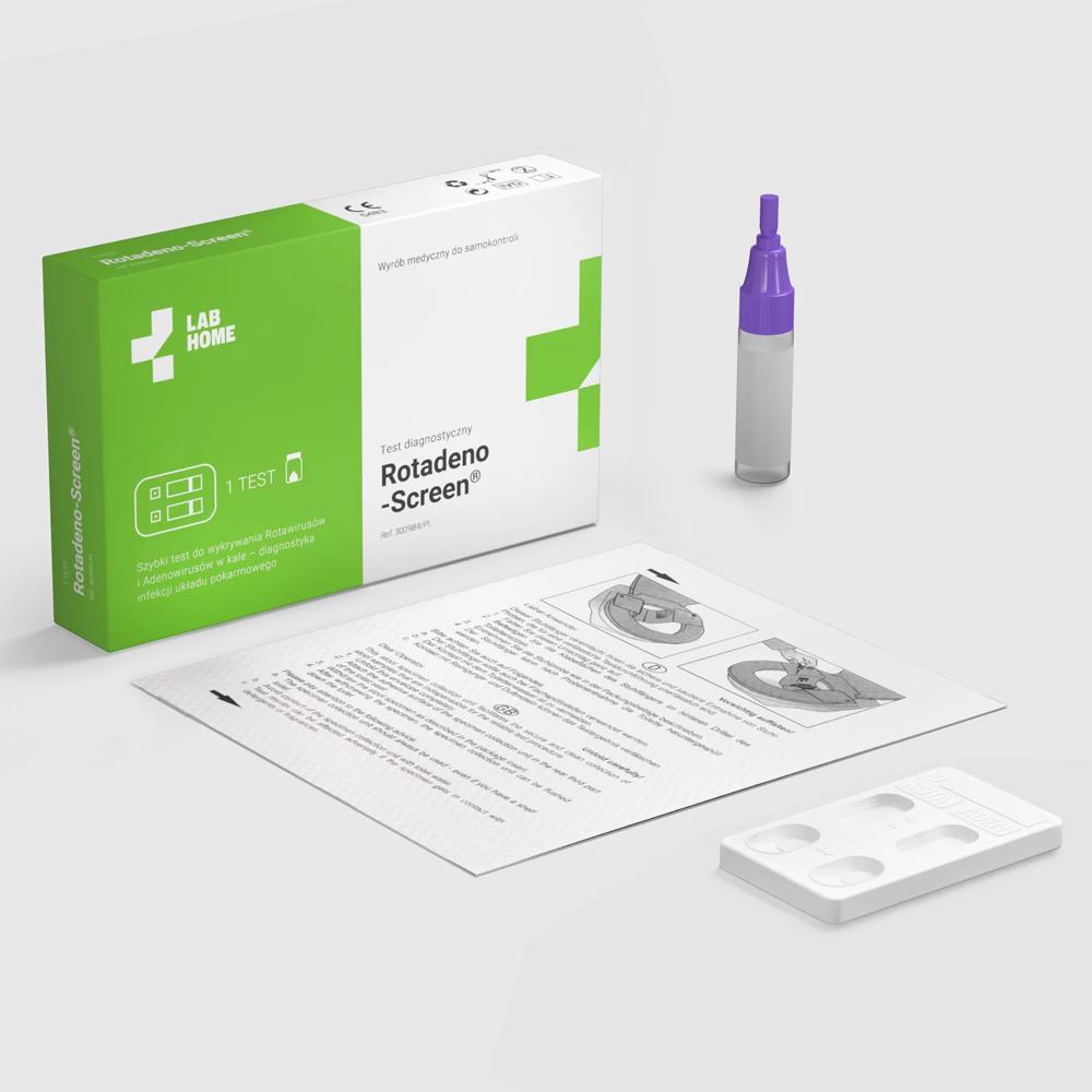 Home Diarrhea Test for Detecting Rotaviruses and Adenoviruses in Stool Rotadeno-Screen 1pc