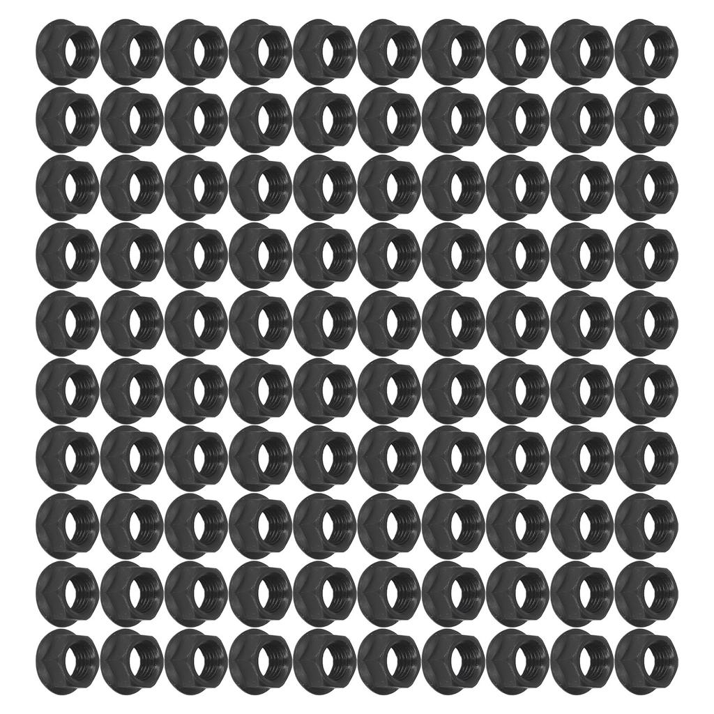 100Pcs M10 X 1.25 Hex Nut Carbon Steel Nut for 168F 170 188 Gasoline Generator Black
