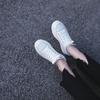 Genuine Leather Shoes Spring Autumn Cow Leather Flat Bottom Loafers White Shoes Ladie Sneakers Vulcanized Shoes