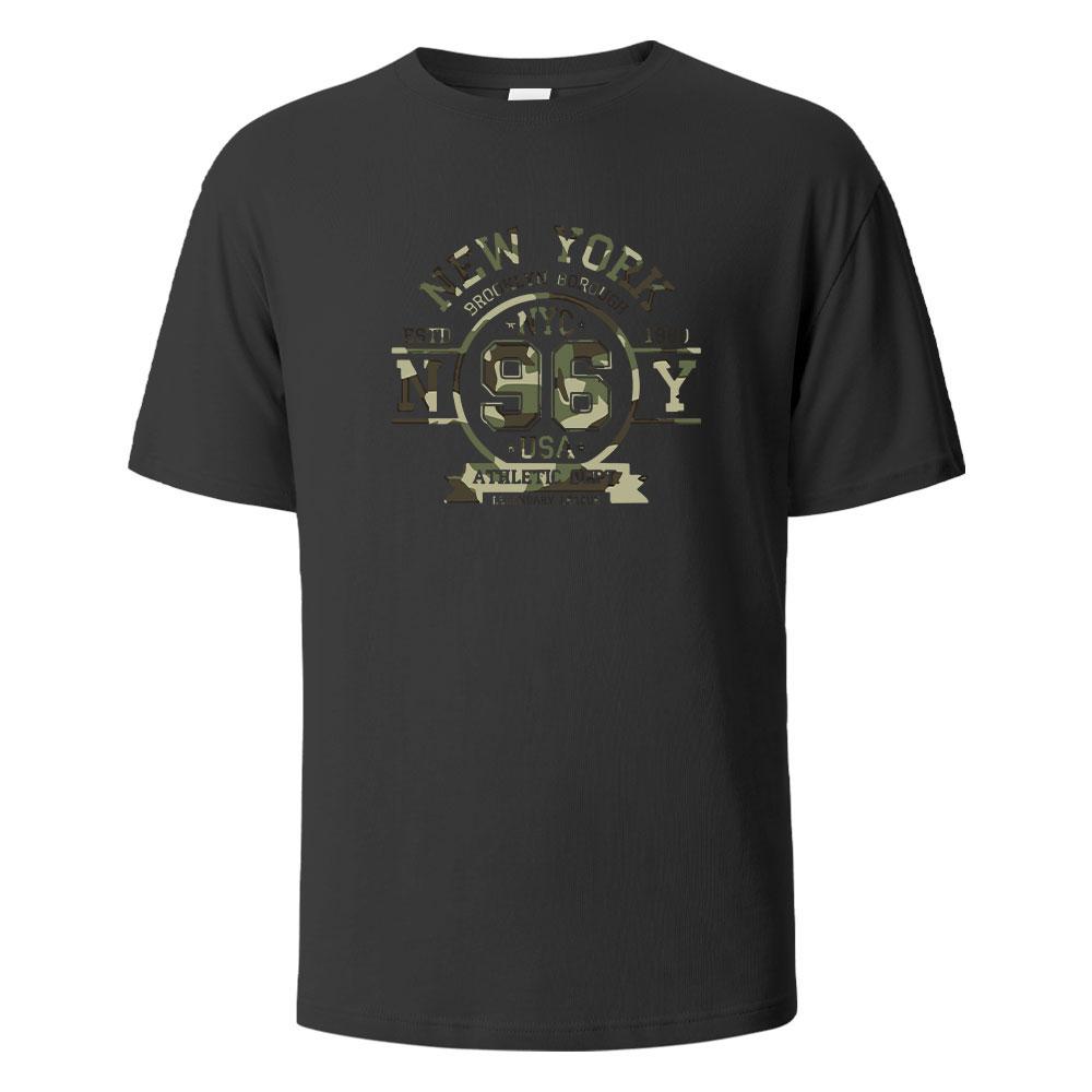 New York 96 Streetwear Basic Lustiges T-Shirt Für Männer Mode Lässig 100% Baumwolle Kleidung Rundhals Atmungsaktives T-Shirt Hip Hop T-Shirts