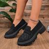 Leather Shoes for Women Fashion Leopard Platform Shoes Women Slip On Loafers High Quality Soft Sole Women Shoe Big Size 2025 New