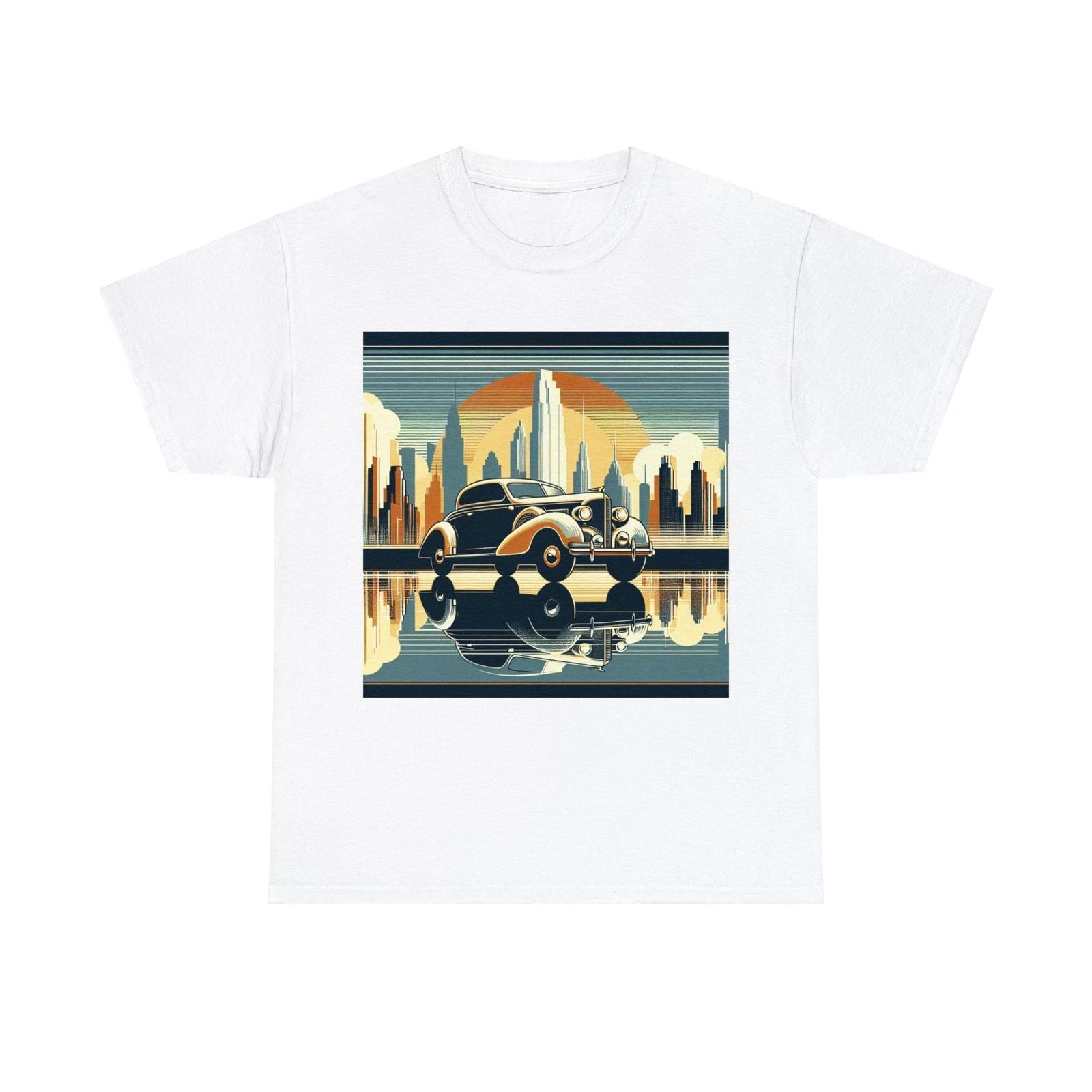 Unisex Adult T Shirt Vintage Car Art Deco Retro Sleek Classy Stylish Graphic Tee 4XL