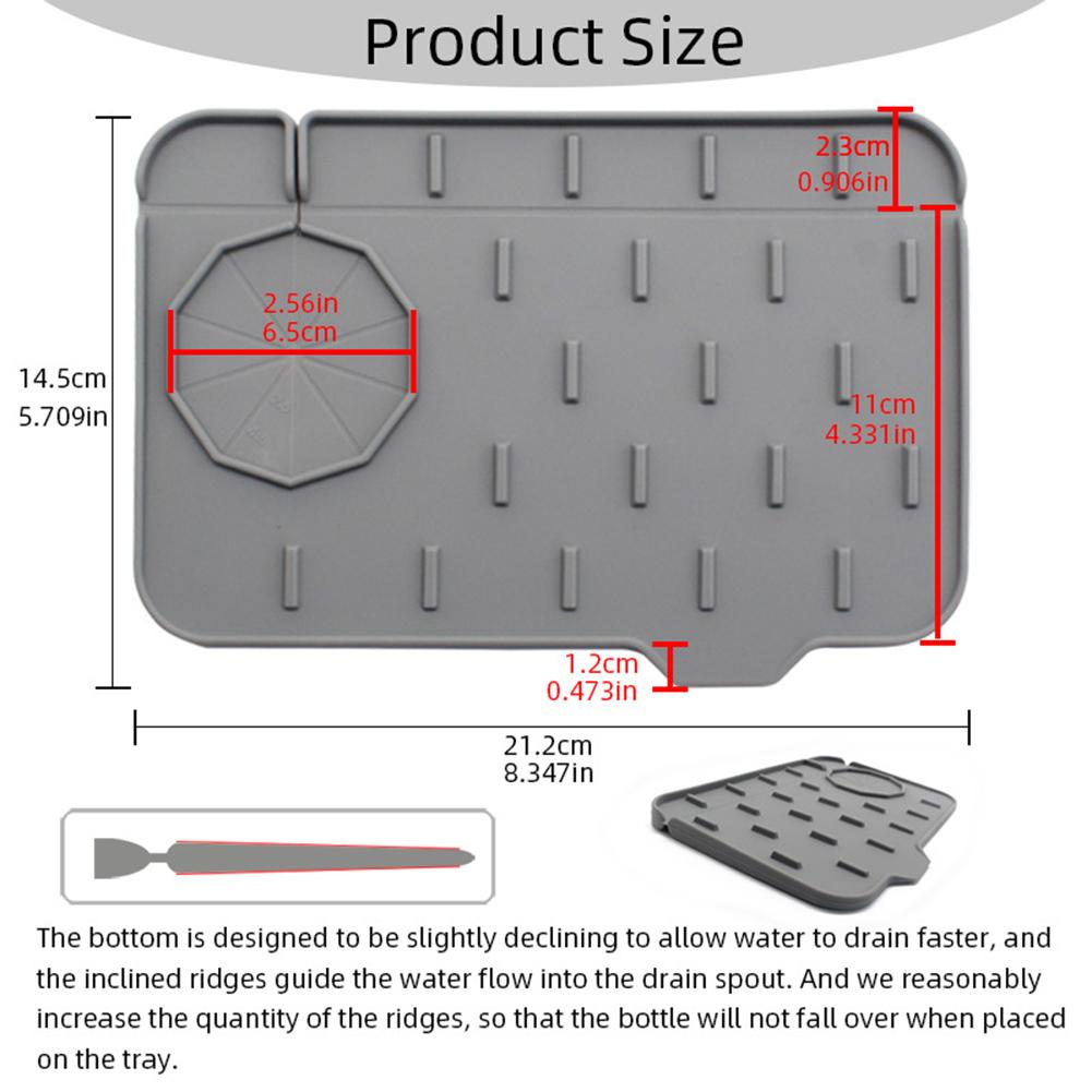Double-sided Absorbent Sink Mat Silicone Sink Splash Guard Drain Pad Faucet Water Catcher Mat Kitchen Sink Accessories