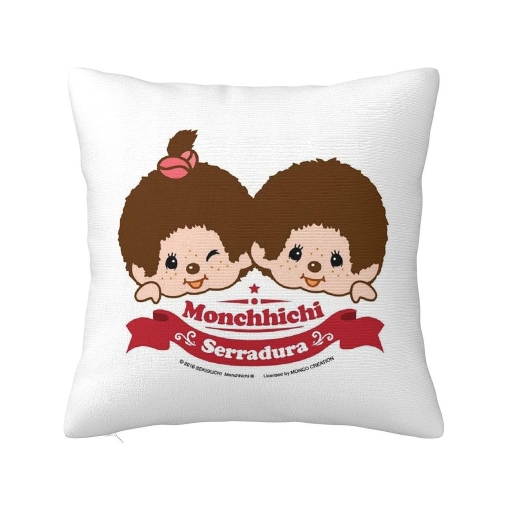 Cartoon Monchhichis Anime Square Pillowcase Cushion Cover Pillow Case Throw Pillow Cover for Home Bedroom Car