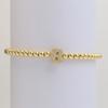 One Piece Plated Micro Pave CZ Bubble Ball A-Z Initial Beaded Elastic Cord Bracelet Women's Simple Bracelet Jewelry Gift