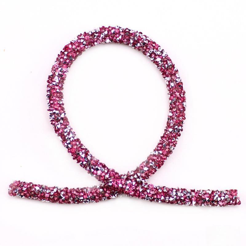 270cm Glitter Rhinestones Sequins Trimmings Soft Tube Cord Rope Strings DIY Garment Shoes Headwear Decoration Accessories