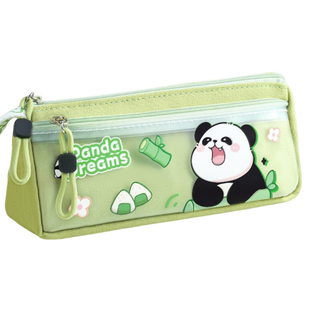 

Пенал большой емкости, устойчивый к грязи, треугольная сумка для ручек, школьная канцелярская коробка для школьников Panda-B