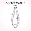 Fashionable Pearl Crystal Mobile Phone Chain Star Beaded Double Strand Crystal Lanyard Short Wrist Hand-held Hanging Accessory 1