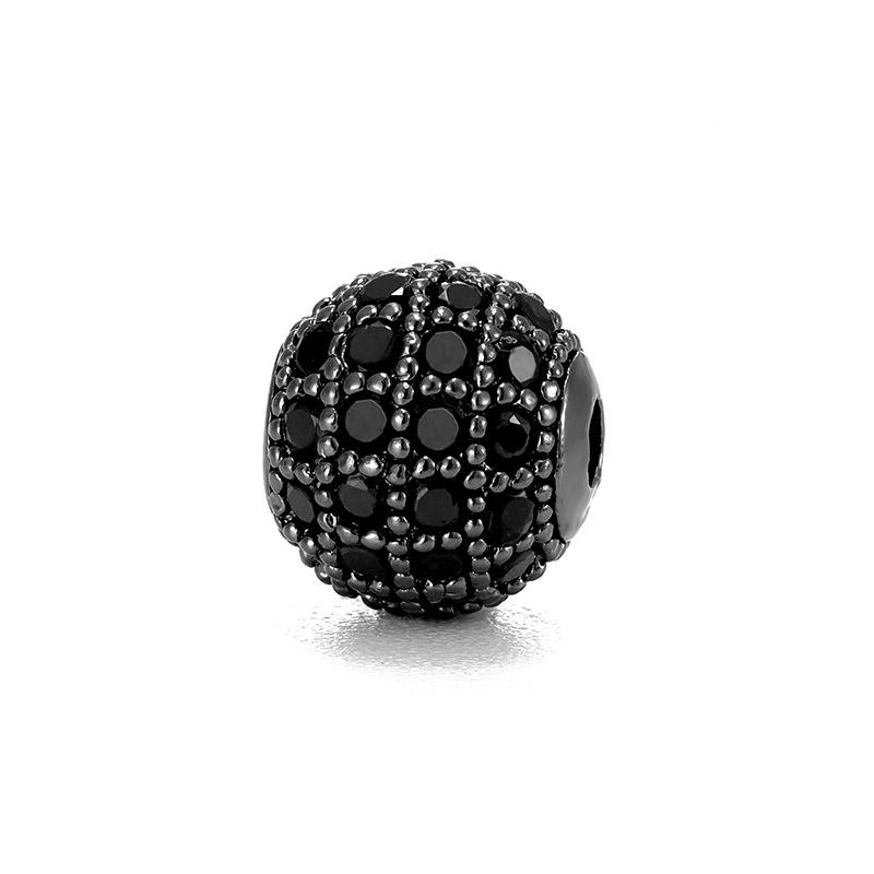 Wholesale 8mm Round Ball Separated Bead Micro Inlaid Scattered Bead Accessory Bracelet Bead DIY Handmade Jewelry