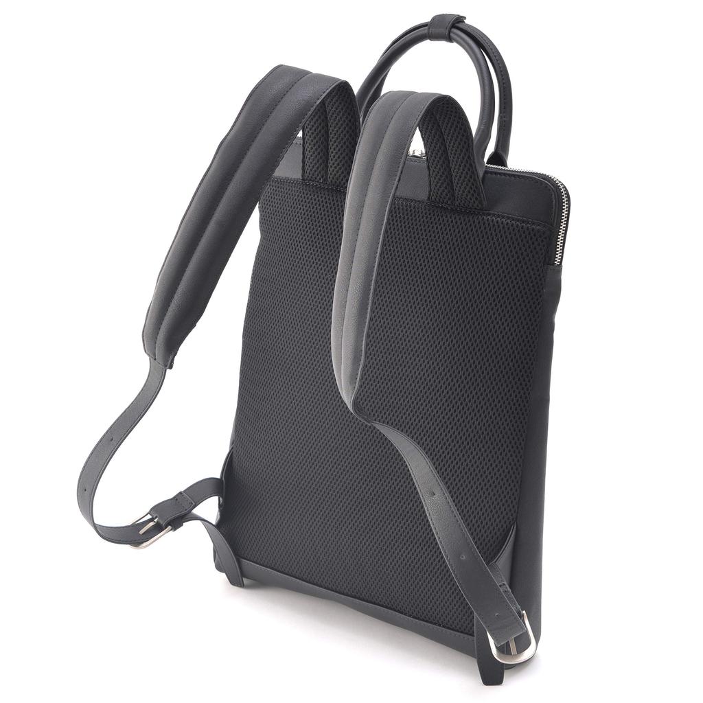 Synthetic Leather Business Backpack [Rename] (Black)