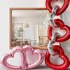 Metallic 40 Inch Heart Balloon Inflatable DIY Hollowed Heart Foil Balloons Large Romantic Heart Chain Balloons Wedding Ornament