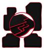 Alfombrillas de terciopelo con borde rojo para: BMW Serie 3 E91 xDrive familiar, touring (2004-2011)