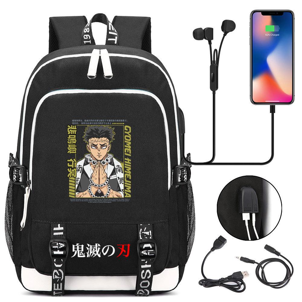 New Student Backpack Multifunctional USB Large Capacity Travel Bag Ghost Destroy Peripheral Printing Trend