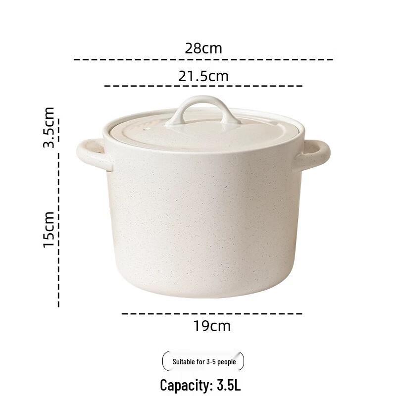 Zhishi New Chinese Style White Ceramic Stew Pot
