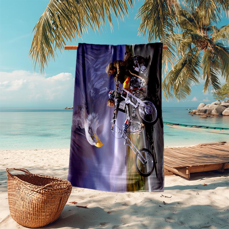 Gang Motorcycle Enthusiasts Hells Angels Motorcycle Club Beach Towel Outdoor Camping Vacation Swimming Beach Towel Outdoor Absorbent Bath Towel Y3