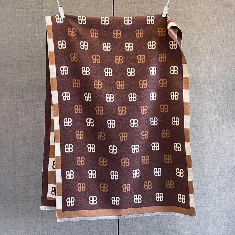 Autumn new high-end double B letter jacquard scarf femininity versatile warm scarf with decorative shawl