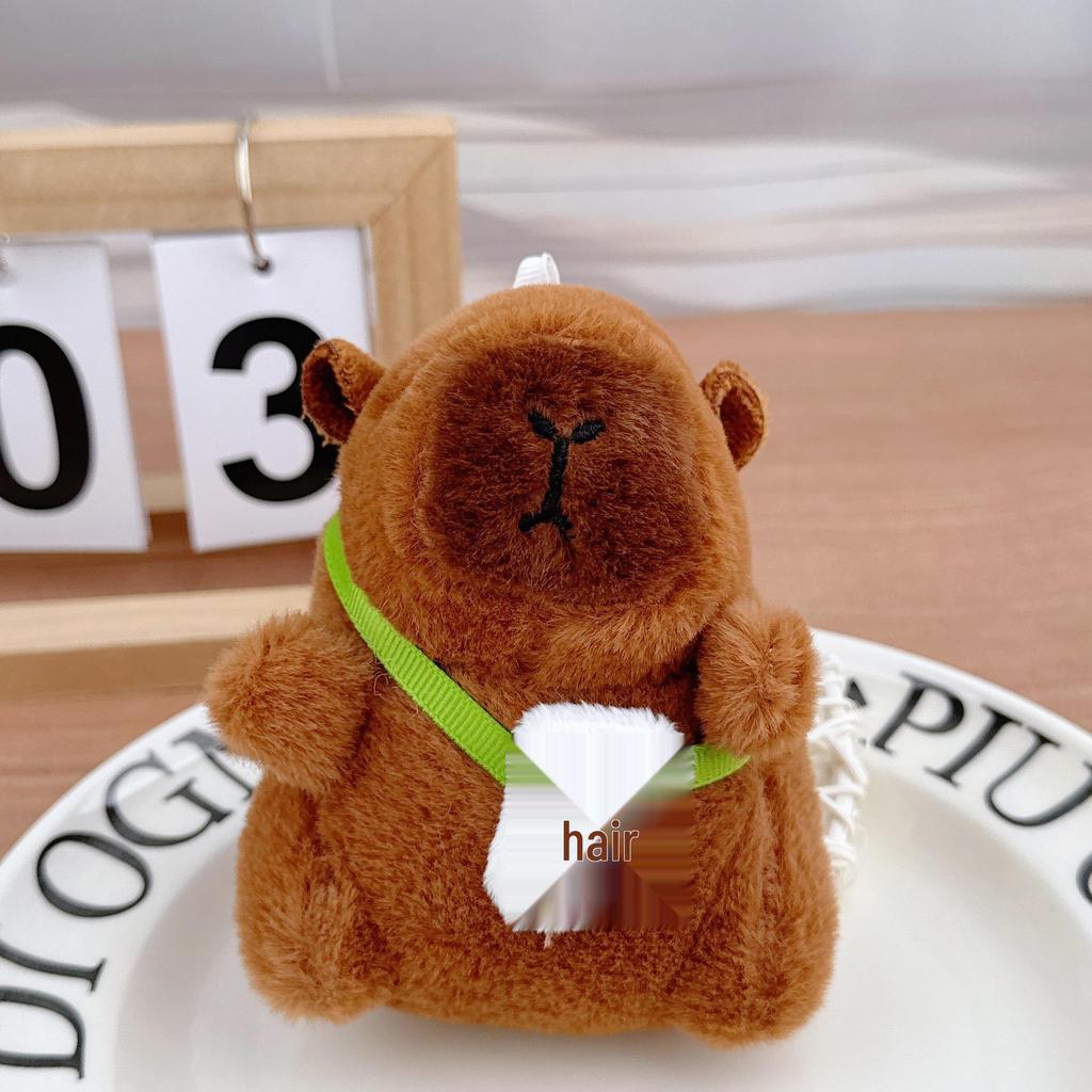 Capybara Plush Keychain Pendant - Cute Cartoon Bag Charm for Couples