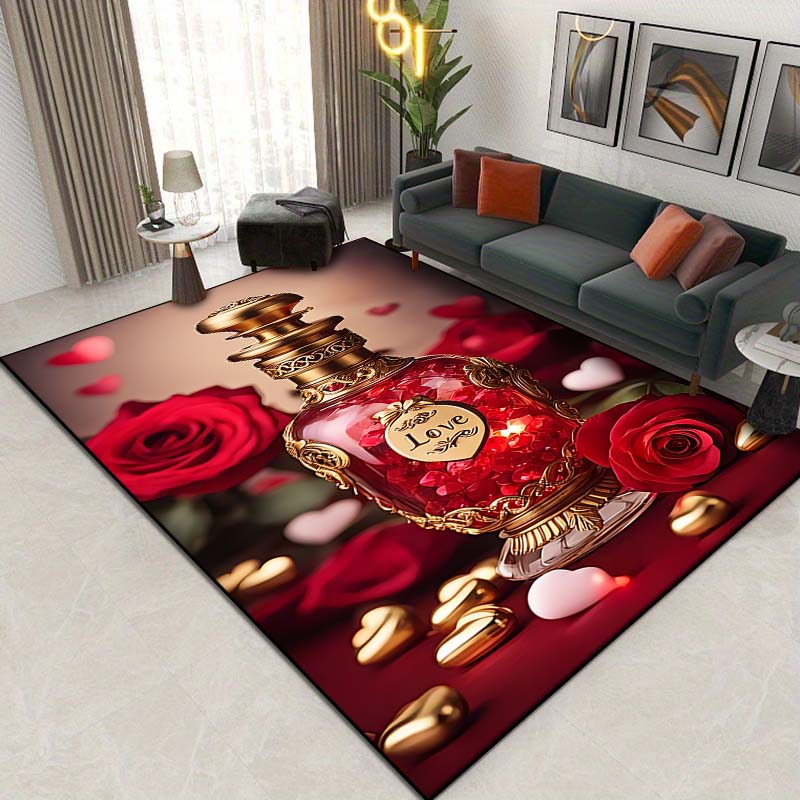 15 Sizes Perfume Bottle Pattern Rug Carpets for Bedroom Living Room Bathroom Mat Creative Door Mat Cloakroom Home Decor Outdoor