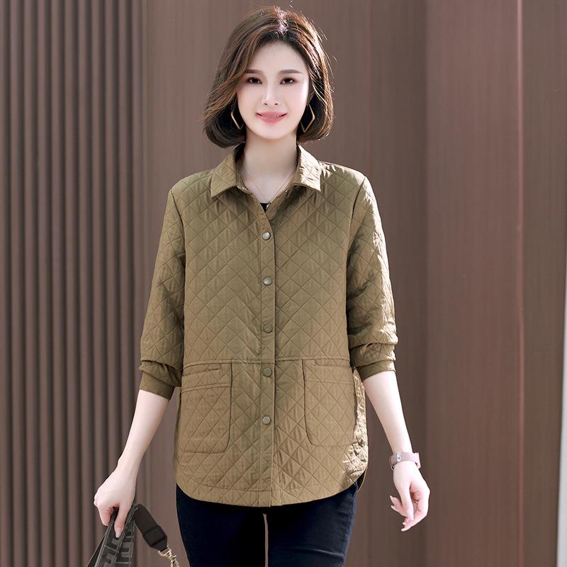 Women's Lightweight Quilted Plaid Jacket - Autumn/Winter 2024 Casual Style