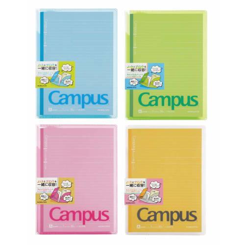 KOKUYO Campus Cover Note with Print Storage Pocket No-623A 4 Color Set