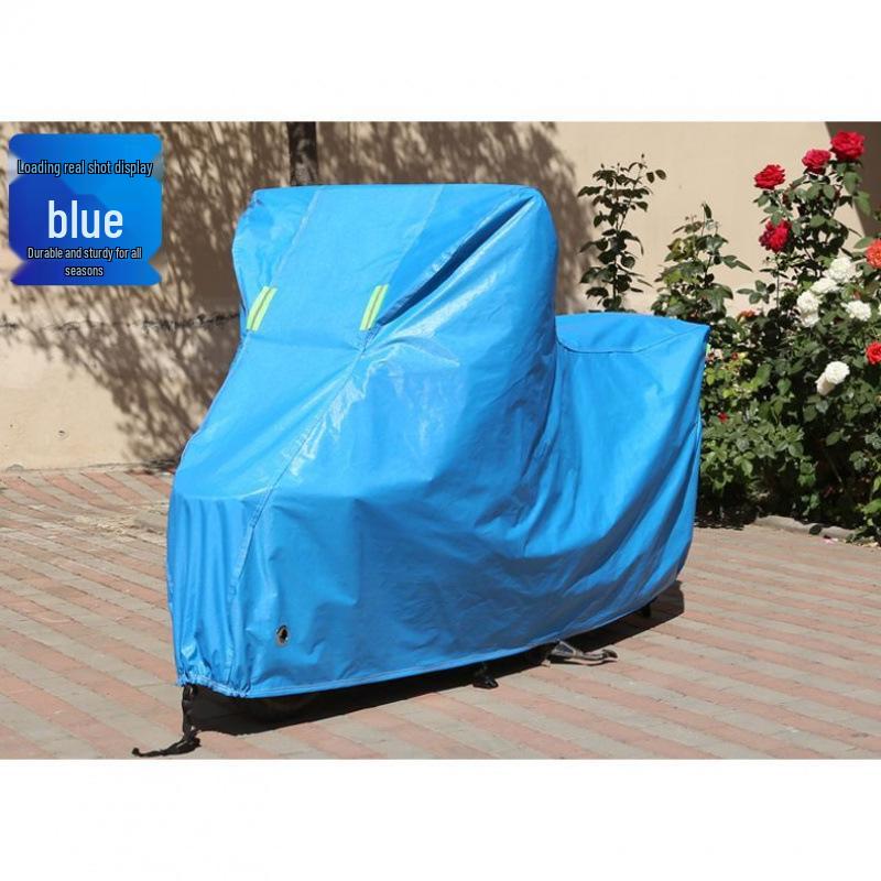 Jinan Suzuki UY125 Motorcycle Sun Protection & Dustproof Cover With Tail Trunk - Oxford Blue
