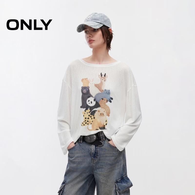 ONLY Women s Oversize Printed Long Sleeve T-Shirt XL